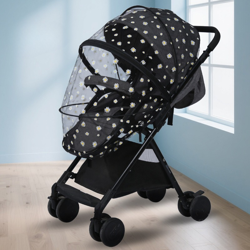 Baby Nursery Trolley - Baby Stroller Universal Mosquito Daisy Print